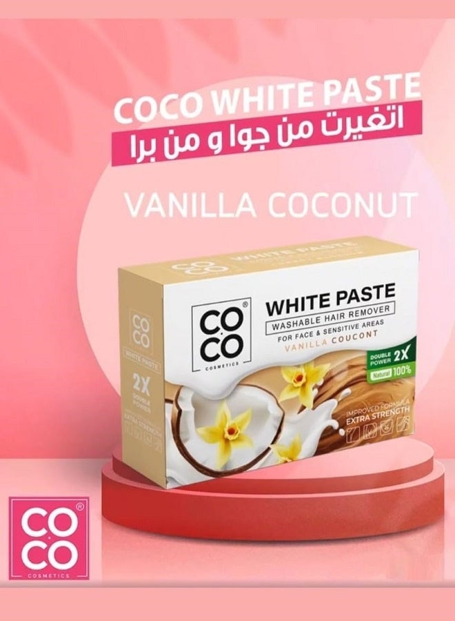 كوكو معجون شمع أبيض برائحة زهر جوز الهند والفانيليا لإزالة شعر الجسم والوجه 100 غرام - Image 5